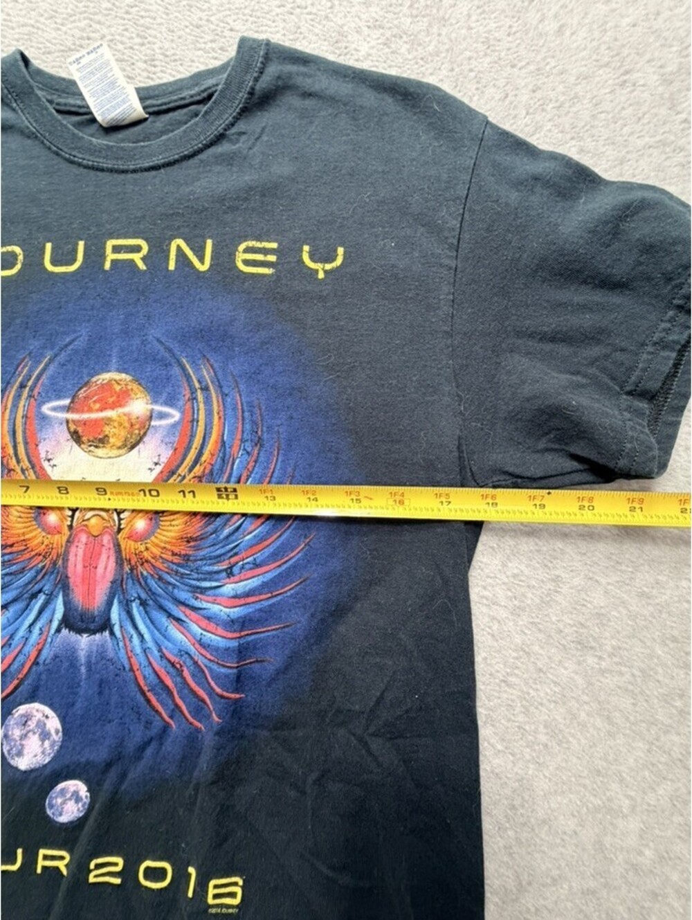 Gildan Journey Band T Shirt Men M Black Tour 2016 Graphic Print Rock Music Short - Picture 3 of 8